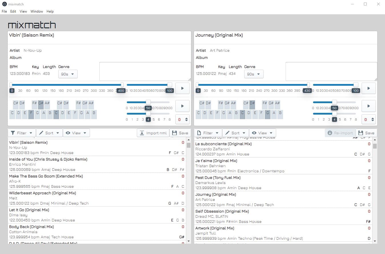 Mixmatch App Snapshot